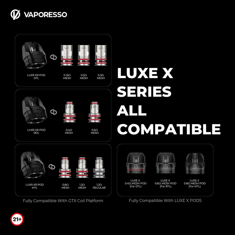VAPORESSO LUXE XR REPLACEMENT PODS 2 PACK