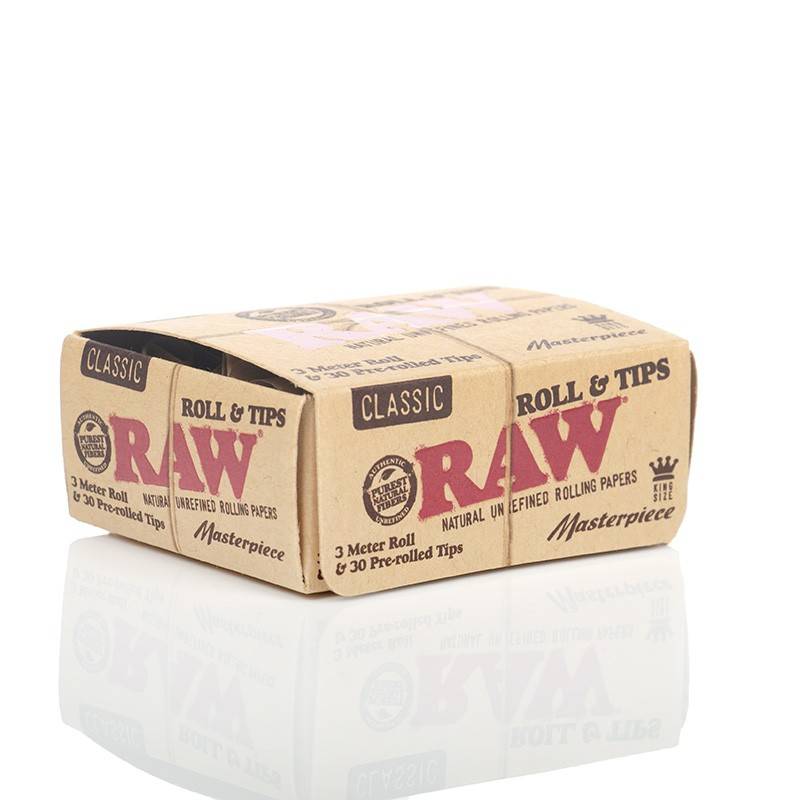 RAW MASTERPIECE ROLL & TIPS 3 MTR 30 PREROLLED TIPS
