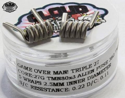 CLOUD REVOLUTION - GAME OVER MAN! ORIGINAL ALIEN FUSED CLAPTON COILS